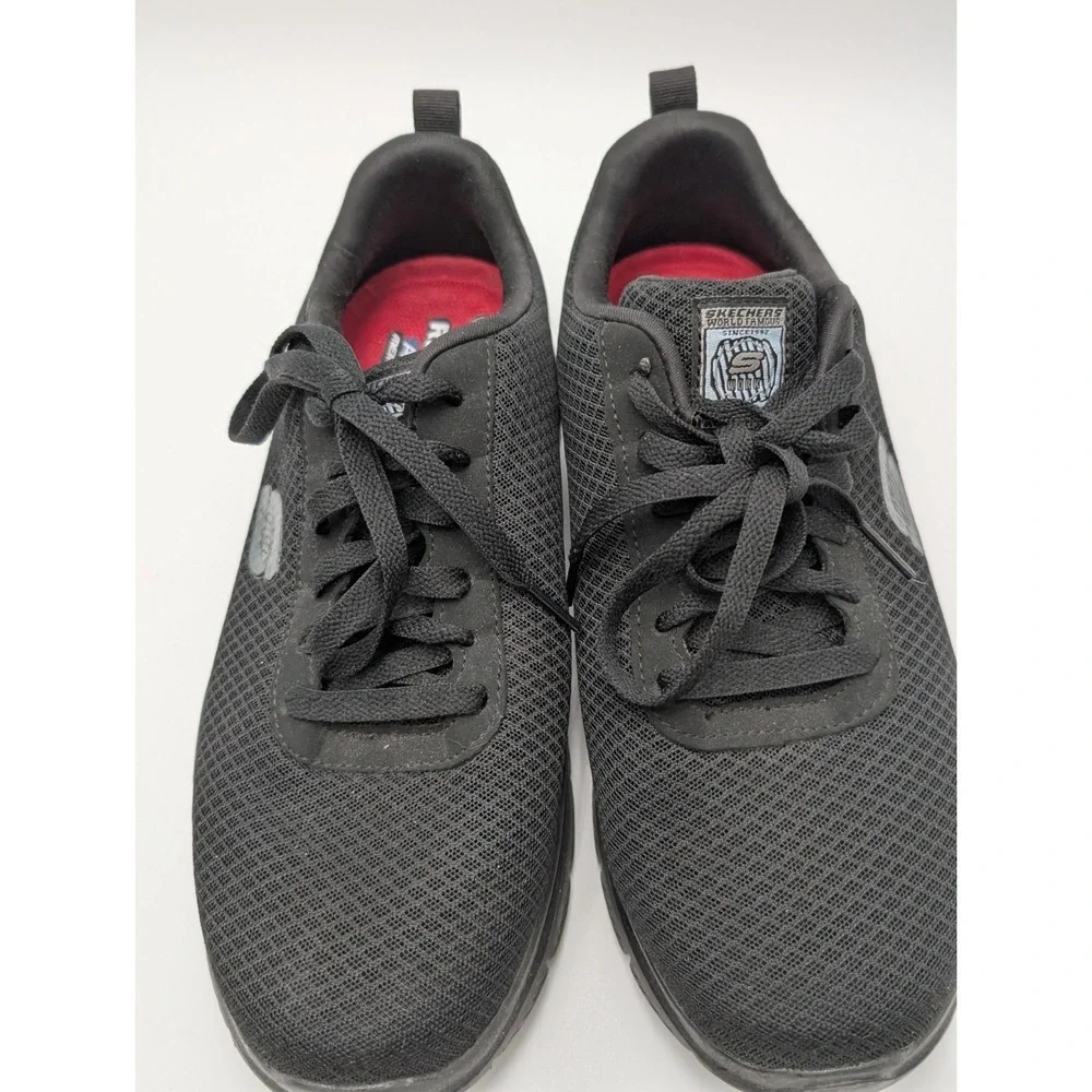 SKECHERS Work Men's Relaxed Cessnock Slip Resistant Black Safety Shoes Size 8.5